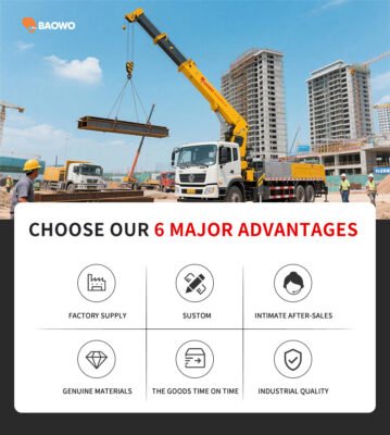 SQS80A-3$8.0 text{ TM}$ (8 ton meter)$3.2 text{ ton}$ (3200 kg)Truck Mounted CraneStraight BoomCompact Crane