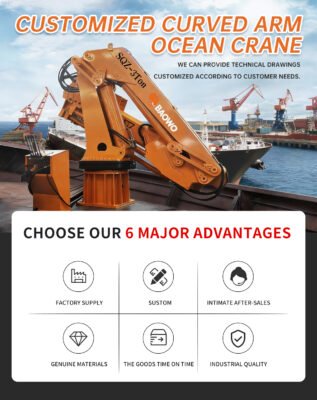 Custom Marine Crane Manufacturer China，Factory Direct Marine Crane，Ocean Crane Technical Drawings，Curved Arm Marine Crane，Telescopic Marine Crane，Bespoke Ship Crane，Marine Crane Customization，Xuzhou Marine Crane Factory