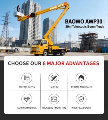 Aerial Work Platform Truck, 30m Bucket Truck, Lightweight MEWP, 4495kg Aerial Platform, Truck Mounted Man Lift, BAOWO AWP30, JAC Chassis AWP, JMC Aerial Work Vehicle, Municipal Maintenance Truck.