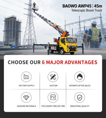 45m Aerial Work Platform,BAOWO AWP45,Truck Mounted Man Lift,Telescopic Boom Lift Truck,High Altitude Work Vehicle,300kg Bucket Truck,Industrial Aerial Work Platform,Bao Steel 960 Boom Lift,Municipal Maintenance Equipment