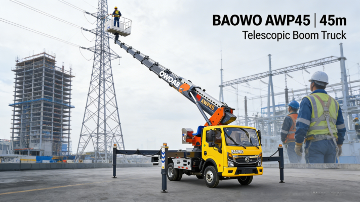 45m Aerial Work Platform，BAOWO AWP45，Truck Mounted Man Lift，Telescopic Boom Lift Truck，High Altitude Work Vehicle，300kg Bucket Truck，Industrial Aerial Work Platform，Bao Steel 960 Boom Lift，Municipal Maintenance Equipment