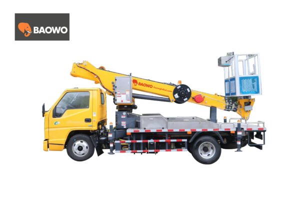 Aerial Work Platform Truck，BAOWO AWP30，Truck Mounted Aerial Platform，Man Lift Truck with Crane，19m Bucket Truck，30m Aerial Platform，4 Ton Crane Truck，Municipal Maintenance Vehicle，Bao Steel 960 Boom