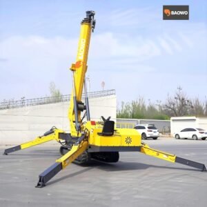 3 ton spider crane，mini crawler crane 3T，narrow access spider crane，950mm mini spider crane，U-shaped telescopic crane，diesel electric spider crane，compact crawler crane，indoor lifting spider crane，BAOWO BW-3T crane，HC3.0 mini crane