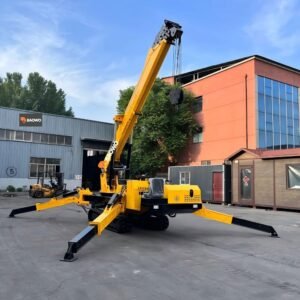 3 ton spider crane，mini crawler crane 3T，narrow access spider crane，950mm mini spider crane，U-shaped telescopic crane，diesel electric spider crane，compact crawler crane，indoor lifting spider crane，BAOWO BW-3T crane，HC3.0 mini crane