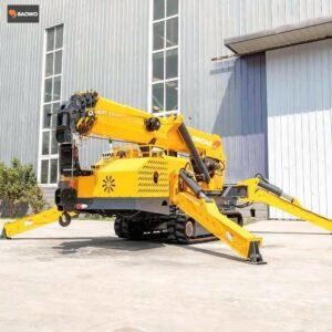 5 ton spider crane，16m mini crane，heavy duty spider crane，curtain wall spider crane，BAOWO BW-5T crane，HC5.0 mini spider crane，high capacity mini crawler crane，industrial lifting spider crane，6 section telescopic spider crane，mini crawler crane 5T