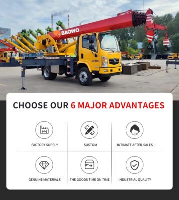 12 ton truck mounted crane,12 ton truck crane,hydraulic truck mounted crane,U-shaped boom truck crane,BAOWO truck crane,12 ton telescopic boom truck crane for sale,truck mounted crane with 33m boom,heavy duty truck crane for construction,OEM truck mounted crane manufacturer,12 ton mobile truck crane supplier