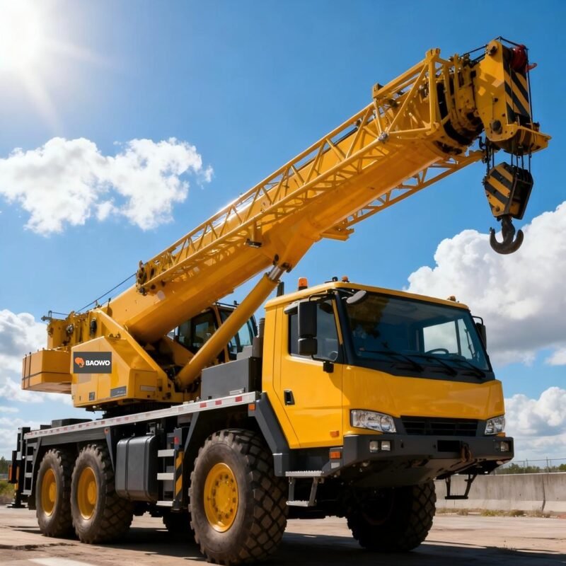 25 ton truck crane，25 ton mobile crane，heavy duty truck crane，BAOWO BWTC25-L5，42.5m telescopic boom craneU-shaped boom truck crane，Yuchai engine truck crane，hydraulic mobile crane 25 ton，construction truck crane supplier，China truck crane manufacturer