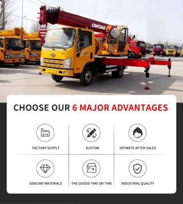 8 ton truck mounted crane，truck crane with telescopic boom，hydraulic truck crane，8 ton mobile crane truck，BAOWO truck crane，8 ton telescopic boom truck crane for sale，truck mounted crane with 28m boom，hydraulic truck crane for construction，Weichai engine truck crane，small mobile truck crane supplier