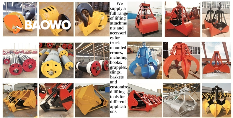 Lifting attachment assembly，Crane lifting gear parts，Truck mounted crane attachments，Crane hook and grapple，Custom lifting attachment supplier