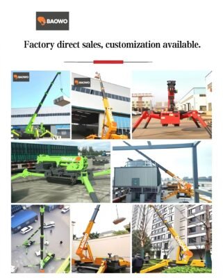 10 ton spider crane,20m mini crane,heavy duty mini crawler crane,industrial lifting spider crane,BAOWO BW-10T crane,HC10.0 mini spider crane,6 section telescopic spider crane,curtain wall spider crane,compact heavy duty crane,factory maintenance mini crane