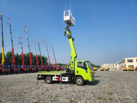 Aerial Work Platform Truck, Truck Mounted Man Lift, 19m Bucket Truck, Crane Truck with Man Basket, Hydraulic Aerial Lift, 4 Ton Crane Truck, Mobile Elevating Work Platform, Municipal Maintenance Vehicle, BAOWO AWP20