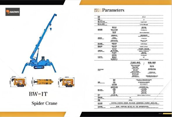 1 ton spider crane，mini spider crane for sale，compact crawler crane，600mm spider crane，indoor lifting spider crane，electric spider crane，dual power spider crane，glass installation crane，mini crawler crane manufacturer，BAOWO spider crane