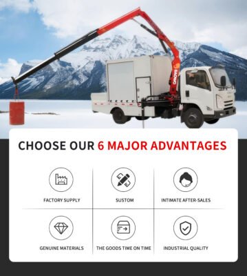 SQZ105A-3 folding boom crane，5 ton truck mounted crane，10 t·m hydraulic crane，heavy duty folding crane