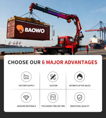 SQZ68B-3 crane, folding boom crane, 3.2 ton hydraulic crane, 6.8 t·m lifting moment, 28MPa truck crane