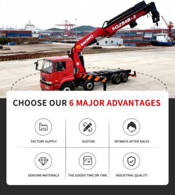 BAOWO Knuckle boom crane, SQZ84B-3, 4 ton hydraulic crane, 8.4 t·m lifting moment, heavy-duty truck crane, marine crane