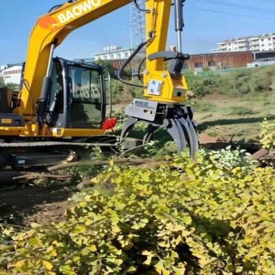 Wheel log grapple，Hydraulic material handler，Wheel type log grabber，Waste sorting machine，1 ton wheel log grapple，360 degree material handler，Small wheel material handling machine，Landscaping log grabber