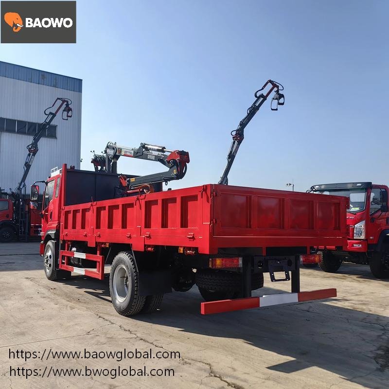 truck mounted log grapple crane, hydraulic log grapple crane, timber crane for truck, dump truck log loader, BAOWO BW 78.3, forestry machinery, truck mounted timber crane, hydraulic grapple crane