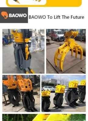 hydraulic grab crane, 4 ton hydraulic crane, timber grab loader, scrap material handler, BWG05 crane, heavy duty grab crane, industrial material handling crane, BAOWO hydraulic crane