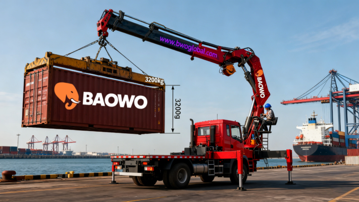 SQZ68B-3 crane, folding boom crane, 3.2 ton hydraulic crane, 6.8 t·m lifting moment, 28MPa truck crane