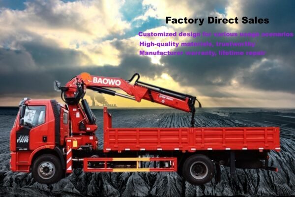 SQZ132B-3 folding boom crane，6.3 ton hydraulic truck crane，12.6 t·m lifting moment crane，BaoWo folding crane