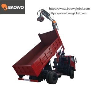 truck mounted log grapple crane, hydraulic log grapple crane, timber crane for truck, dump truck log loader, BAOWO BW 78.3, forestry machinery, truck mounted timber crane, hydraulic grapple crane