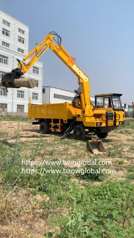 Wheel log grapple，Hydraulic material handler，Wheel type log grabber，Waste sorting machine，1 ton wheel log grapple，360 degree material handler，Small wheel material handling machine，Landscaping log grabber